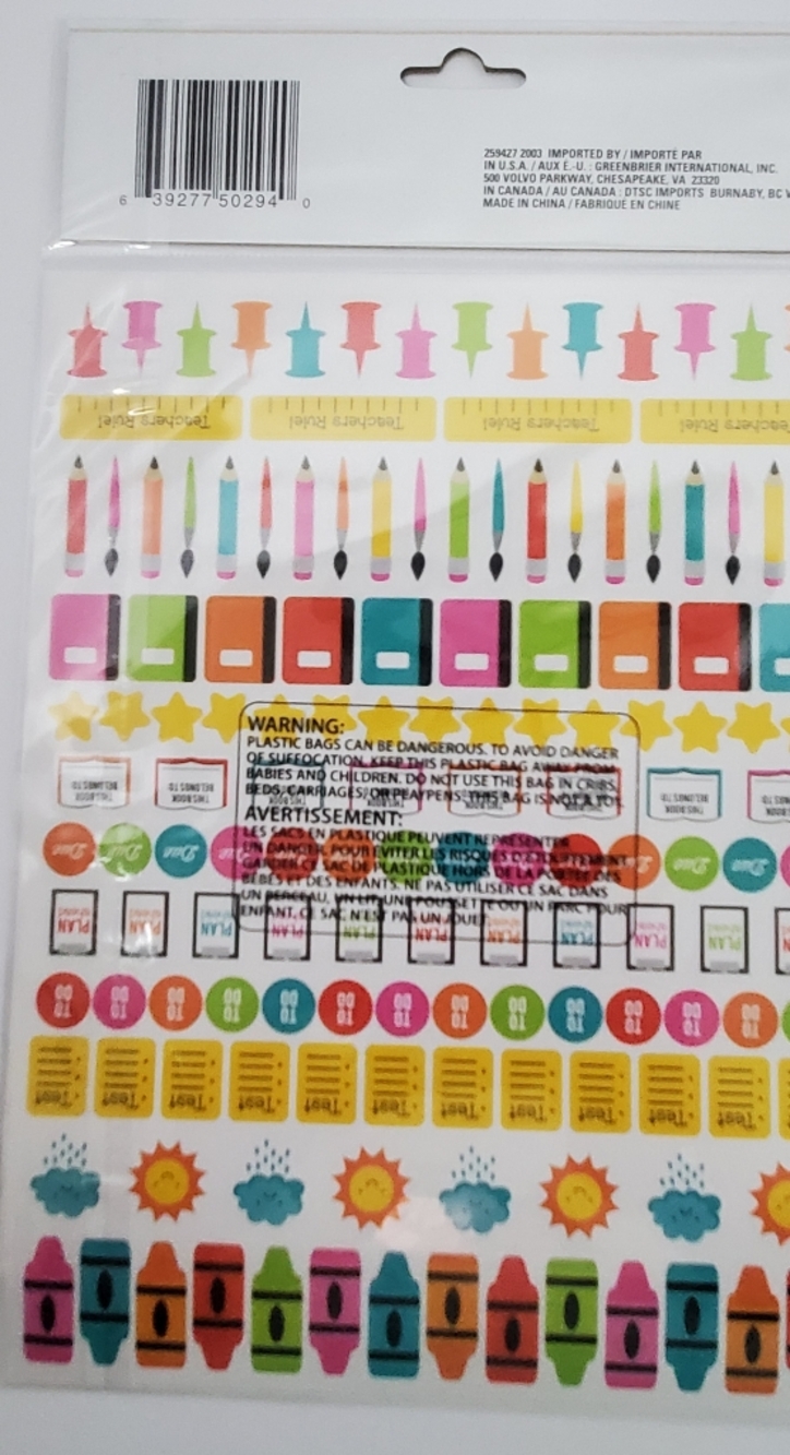 Colorful Planner Sticker Sheets - Bright Multicolor 9 Packs 300 Each Sticker - Picture 15 of 16